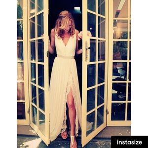 Wedding Dress wedding gown size 8 brand new chiffon and lace white.